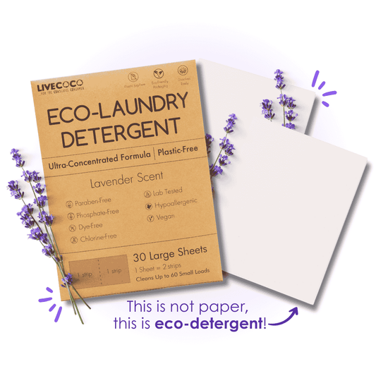 LiveCoco Eco-Laundry Detergent Sheets (60 Loads-Lavender Scent)