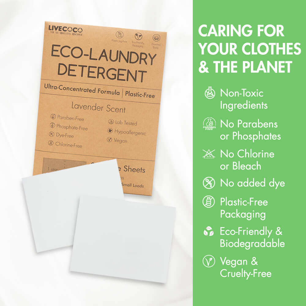 LiveCoco Eco-Laundry Detergent Sheets (60 Loads-Lavender Scent)