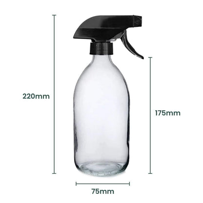 Clear Glass Spray Bottle - 500ml